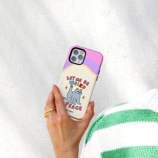 Weird in Peace Cat Phone Case