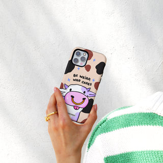 Be Weird, Who Cares Cow Phone Case