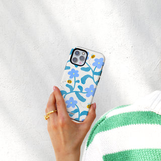 Abstract Blue Flowers Phone Case