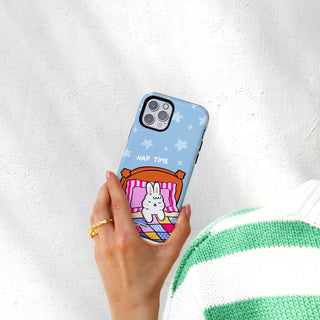 Nap Time Light Blue Bunny Phone Case
