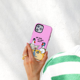 Un Cafe Sil Vous Plait Goose Pink Phone Case