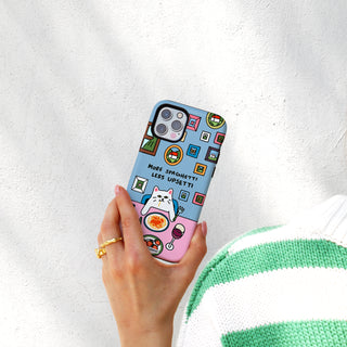 Spaghetti Upsetti Blue Cat Phone Case