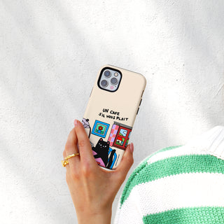 Un Cafe S'il Vous Plait Cat Phone Case
