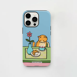 Coffee Cat Blue Phone Case