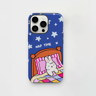 Nap Time Dark Blue Bunny Phone Case