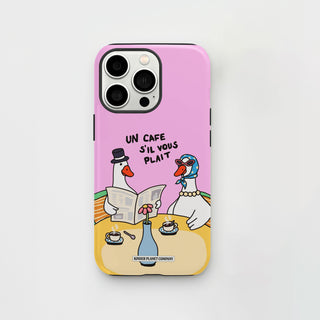 Un Cafe Sil Vous Plait Goose Pink Phone Case