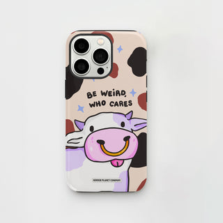 Be Weird, Who Cares Cow Phone Case