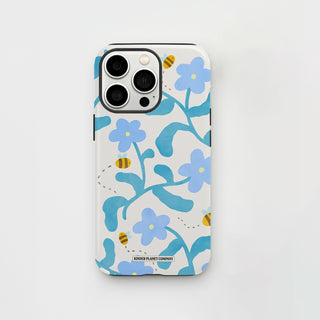 Abstract Blue Flowers Phone Case