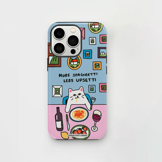 Spaghetti Upsetti Blue Cat Phone Case