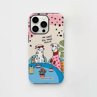 Un Cafe Sil Vous Plait Dog Phone Case
