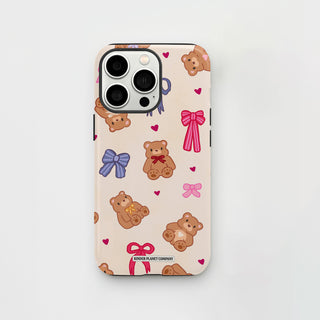 Cosy Girl Bears & Bows Phone Case
