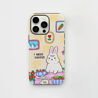 I Need Coffee Bunny Phone Case