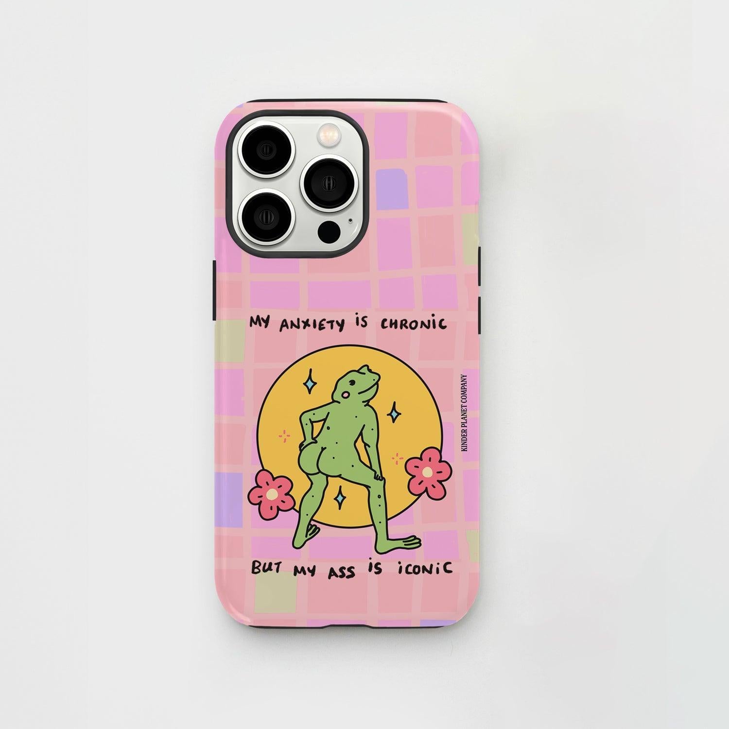My Anxiety is Chronic but my Ass is Iconic Frog Phone Case Kinder Planet Company My Anxiety is Chronic but my Ass is Iconic Frog Phone Case Kinder Planet Company