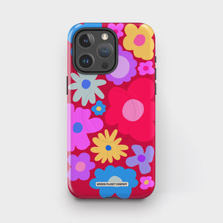 Abstract Bloom - Burgundy Tough Magsafe Phone Case
