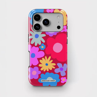 Abstract Bloom - Burgundy Tough Phone Case