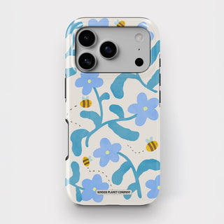 Abstract Blue Flowers Tough Phone Case