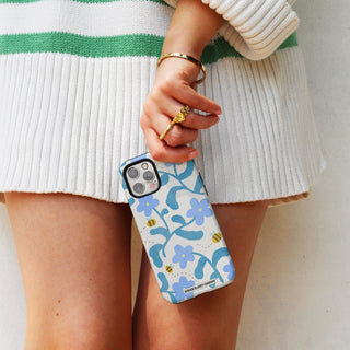Abstract Blue Flowers Phone Case