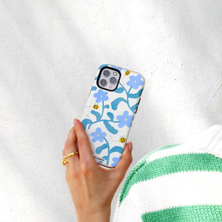 Abstract Blue Flowers Phone Case