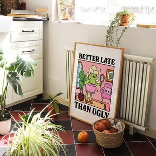 Better Late Than Ugly Frog Print