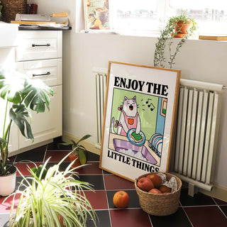 Enjoy The Little Things Cat Print