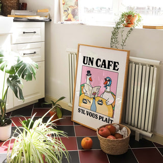 Un Cafe Sil Vous Plait Goose Print