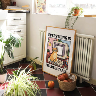 Everything is Figureoutable Cat Print