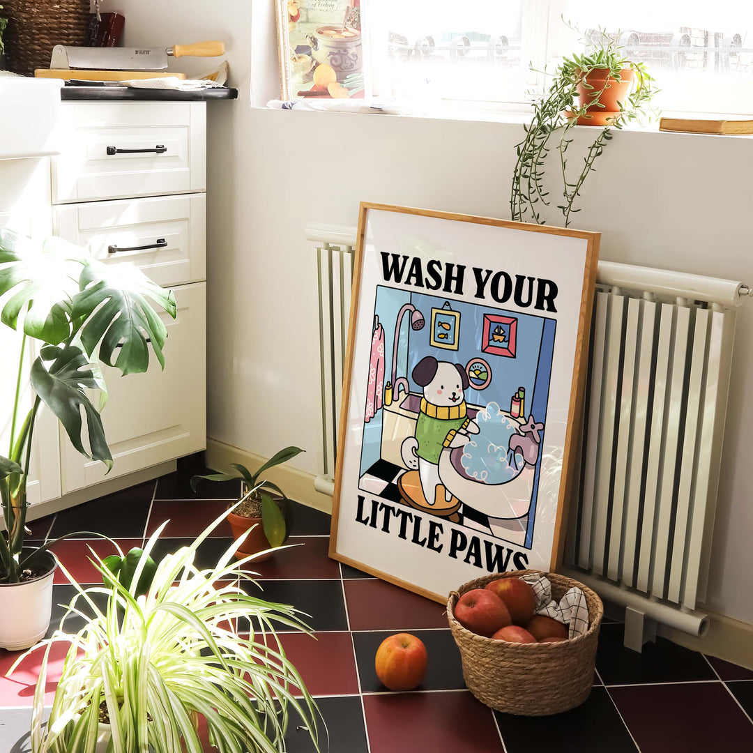 'Wash your little Paws' Dog Print