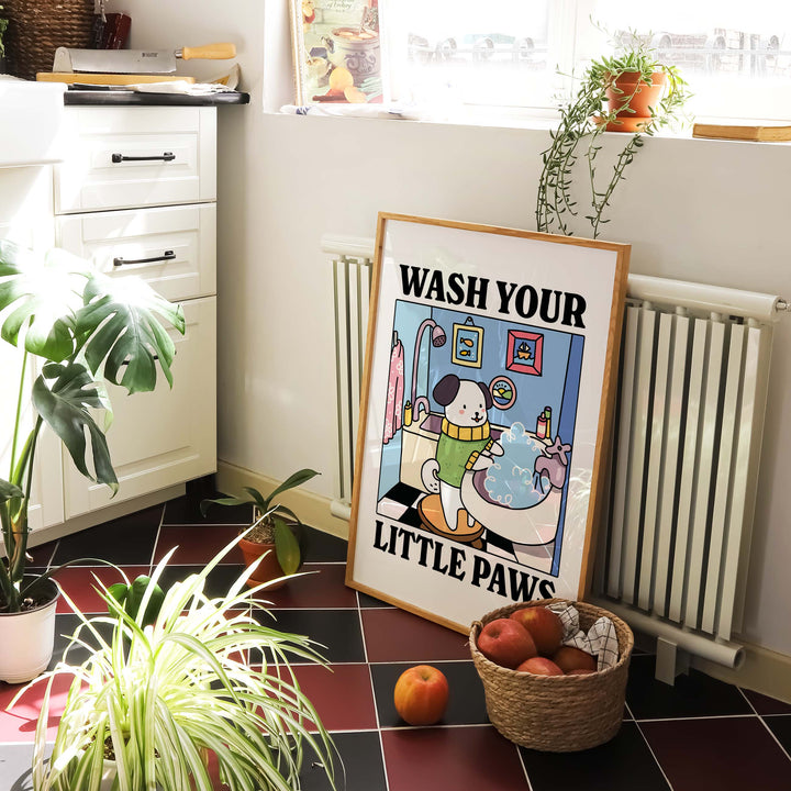 'Wash your little Paws' Dog Print