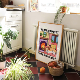 We All Need Rest Dog Fireplace Print