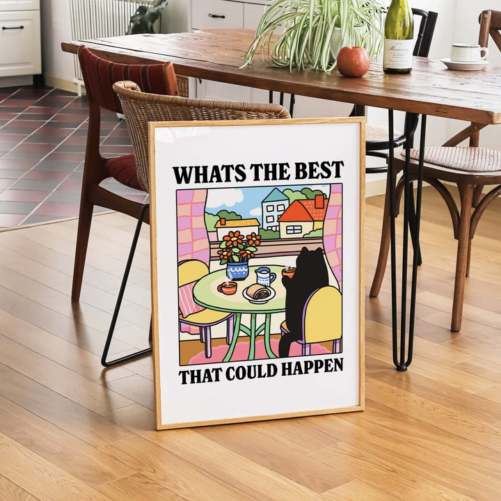 'Whats the best that could happen' Summer Cat Print