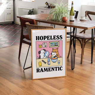 'Hopelessly Ramentic' Pink Dog Print