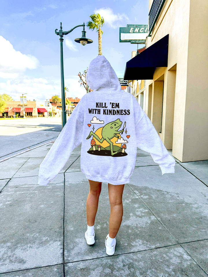 'Kill em with Kindness' Frog Hoodie