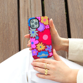 Abstract Bloom - Burgundy Pop Phone Case