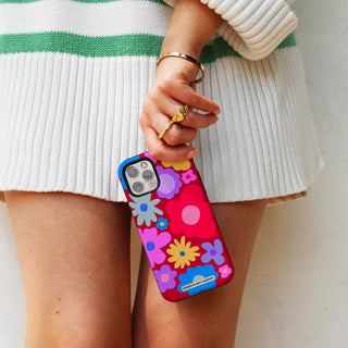 Abstract Bloom - Burgundy Pop Phone Case