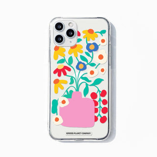 Funky Flower Vase Clear Phone Case