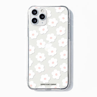 White Flowers Clear Phone Case