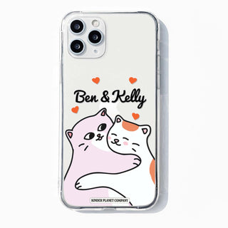 Custom Hugging Cats Clear Phone Case