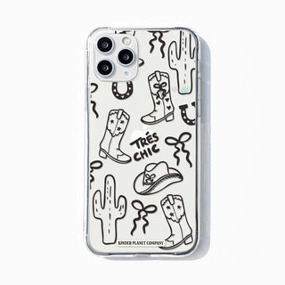 Tres Chic Black & White Clear Phone Case