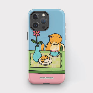 Coffee Cat Blue Tough Magsafe Phone Case