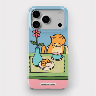 Coffee Cat Blue Snap Phone Case