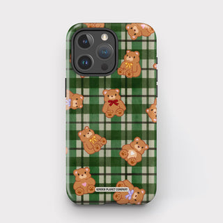 Evergreen Tartan Teddies Tough Magsafe Phone Case