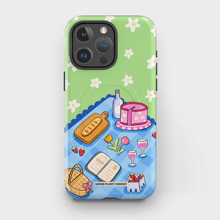 Floral Picnic Green Tough Magsafe Phone Case