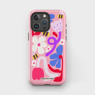 Flowers & Bees Abstract Tough Magsafe Phone Case