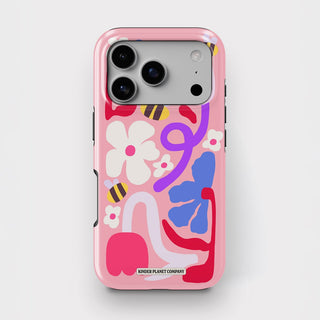 Flowers & Bees Abstract Tough Phone Case