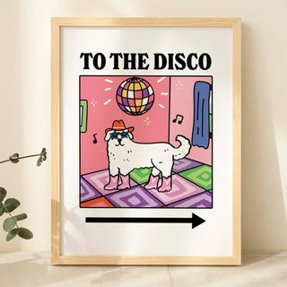 'To The Disco' Dog Print
