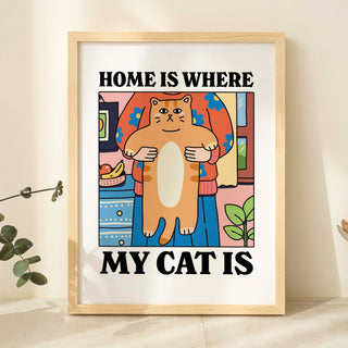 'Home is where my Cat is' Print