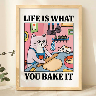 'Life is what you Bake it' Cat Print