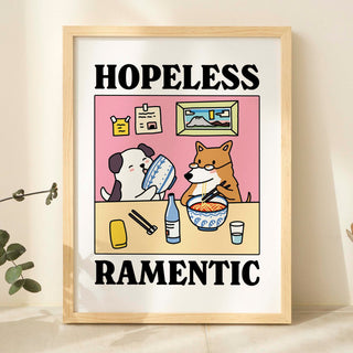 'Hopelessly Ramentic' Pink Dog Print