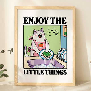 Enjoy The Little Things Cat Print