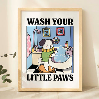 'Wash your little Paws' Dog Print